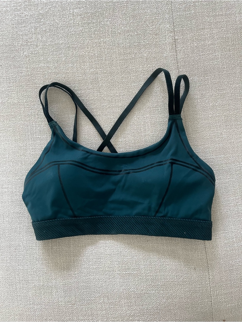 aerie Deep Teal green Strappy Seam Sports Bra